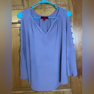 Purple blouse with slits down arm sleeves
